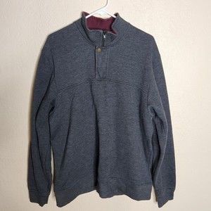 Orvis Pullover Jacket Sweatshirt Men's XL Gray Long Sleeve 1/4 Zip Regular Fit